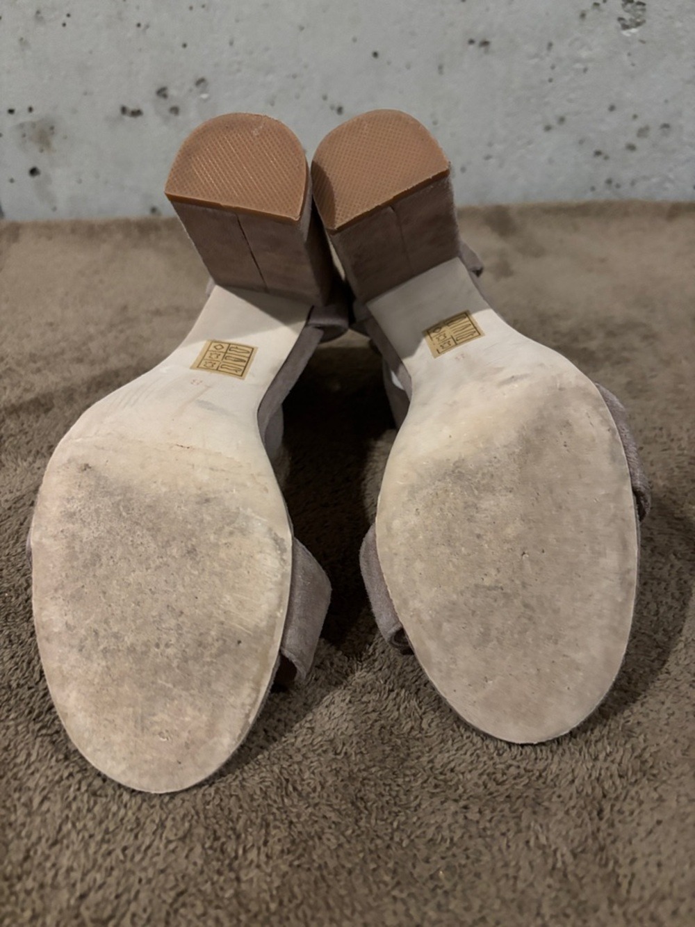 Jeffrey Campbell Taupe Lindsay Suede Block Heel Sandals - Size 8 - Picture 7 of 9